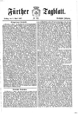 Fürther Tagblatt Dienstag 9. April 1867