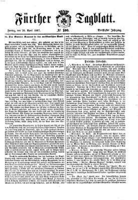 Fürther Tagblatt Freitag 26. April 1867