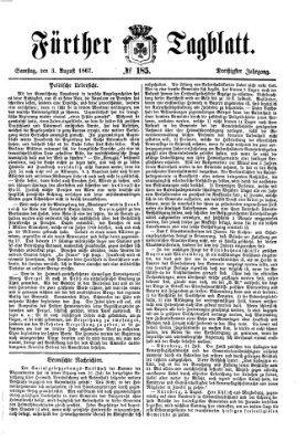 Fürther Tagblatt Samstag 3. August 1867