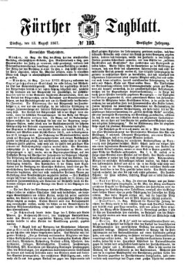 Fürther Tagblatt Dienstag 13. August 1867