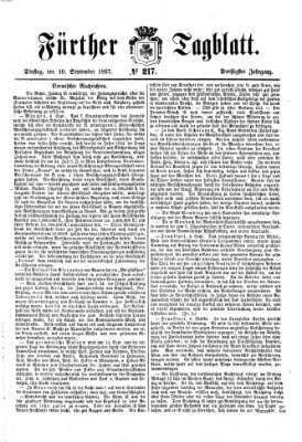 Fürther Tagblatt Dienstag 10. September 1867