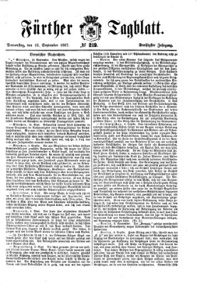 Fürther Tagblatt Donnerstag 12. September 1867