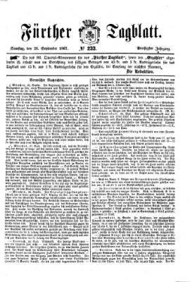 Fürther Tagblatt Samstag 28. September 1867