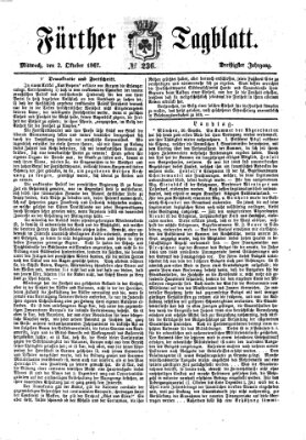 Fürther Tagblatt Mittwoch 2. Oktober 1867