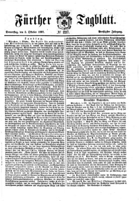 Fürther Tagblatt Donnerstag 3. Oktober 1867