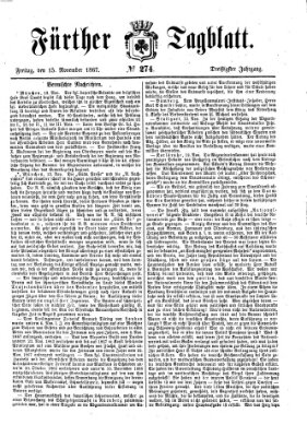 Fürther Tagblatt Freitag 15. November 1867