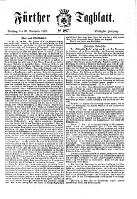 Fürther Tagblatt Samstag 30. November 1867