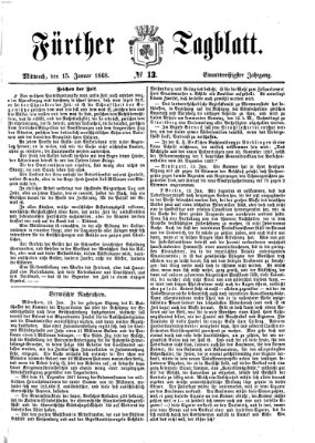 Fürther Tagblatt Mittwoch 15. Januar 1868