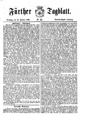 Fürther Tagblatt Sonntag 16. Februar 1868