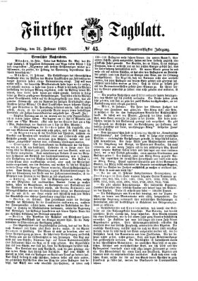 Fürther Tagblatt Freitag 21. Februar 1868