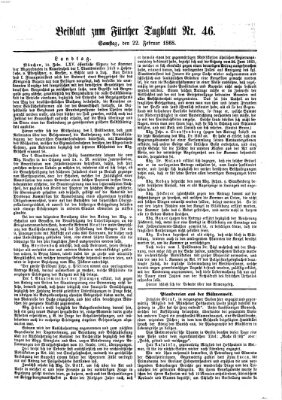 Fürther Tagblatt Samstag 22. Februar 1868