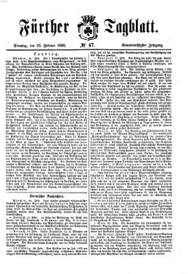 Fürther Tagblatt Sonntag 23. Februar 1868