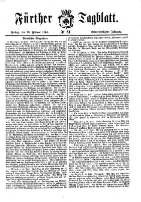 Fürther Tagblatt Freitag 28. Februar 1868