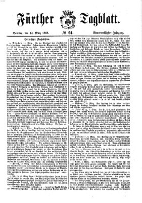 Fürther Tagblatt Samstag 14. März 1868