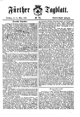 Fürther Tagblatt Samstag 21. März 1868