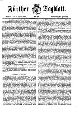 Fürther Tagblatt Mittwoch 15. April 1868