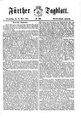 Fürther Tagblatt Donnerstag 16. April 1868