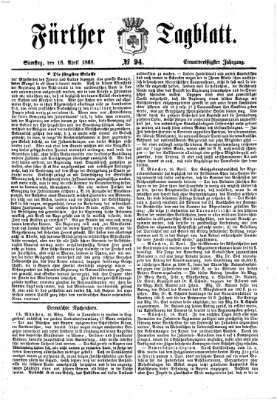 Fürther Tagblatt Samstag 18. April 1868