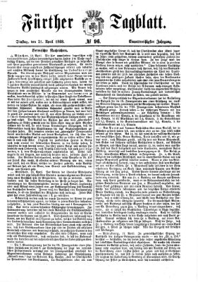 Fürther Tagblatt Dienstag 21. April 1868