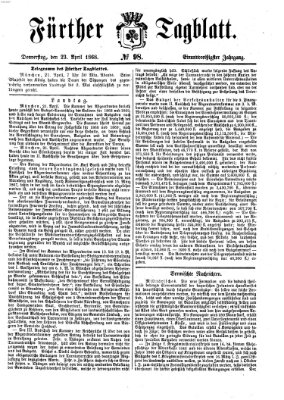 Fürther Tagblatt Donnerstag 23. April 1868