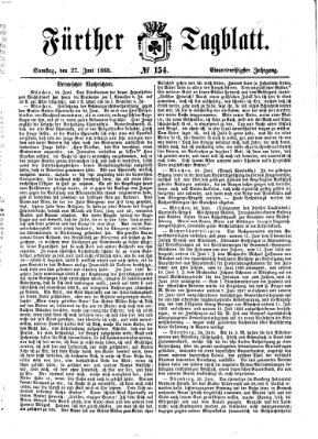 Fürther Tagblatt Samstag 27. Juni 1868