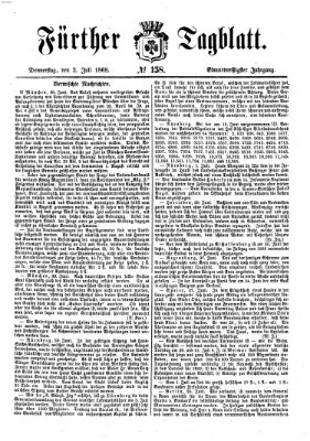 Fürther Tagblatt Donnerstag 2. Juli 1868