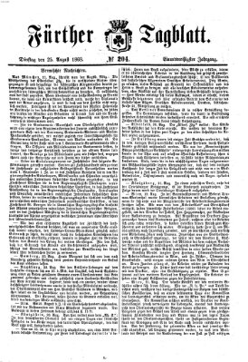 Fürther Tagblatt Dienstag 25. August 1868