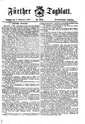 Fürther Tagblatt Samstag 5. September 1868