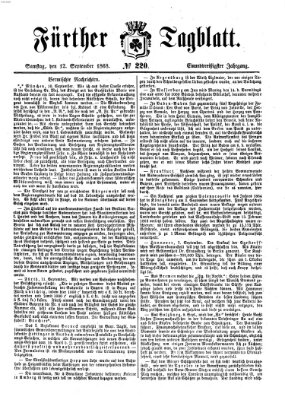 Fürther Tagblatt Samstag 12. September 1868