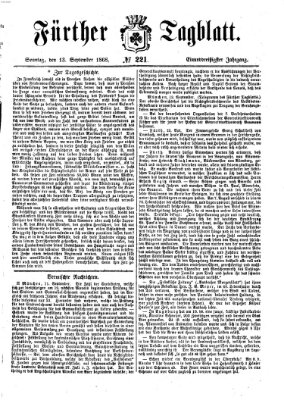 Fürther Tagblatt Sonntag 13. September 1868