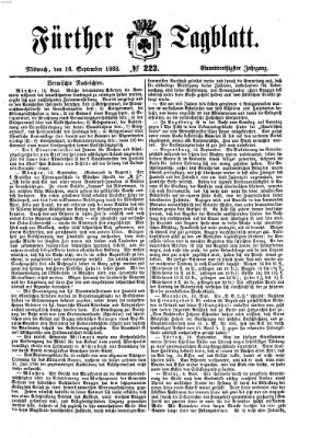 Fürther Tagblatt Mittwoch 16. September 1868