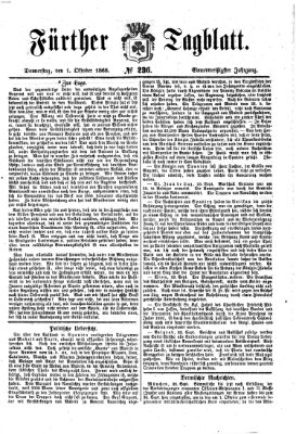 Fürther Tagblatt Donnerstag 1. Oktober 1868