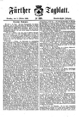 Fürther Tagblatt Samstag 3. Oktober 1868