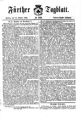 Fürther Tagblatt Freitag 16. Oktober 1868