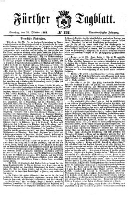 Fürther Tagblatt Samstag 31. Oktober 1868