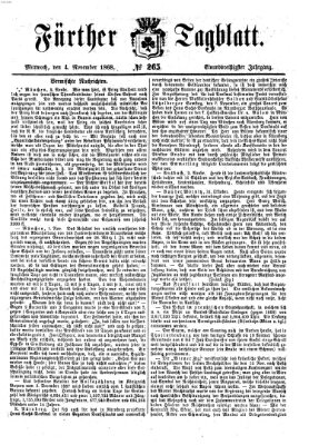 Fürther Tagblatt Mittwoch 4. November 1868