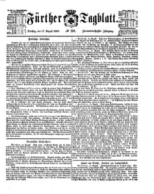 Fürther Tagblatt Dienstag 17. August 1869