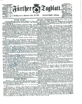 Fürther Tagblatt Samstag 11. September 1869