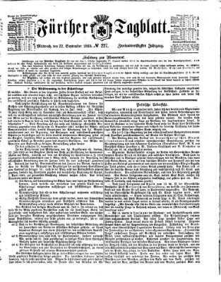 Fürther Tagblatt Mittwoch 22. September 1869