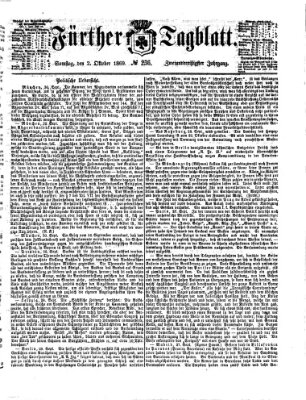 Fürther Tagblatt Samstag 2. Oktober 1869