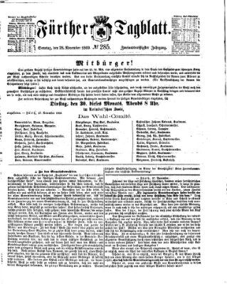 Fürther Tagblatt Sunday 28. November 1869