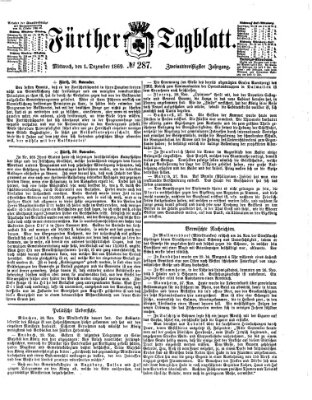 Fürther Tagblatt Mittwoch 1. Dezember 1869