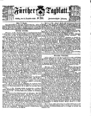 Fürther Tagblatt Dienstag 14. Dezember 1869