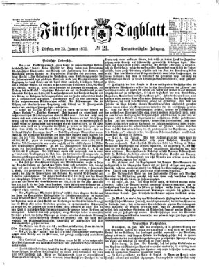 Fürther Tagblatt Dienstag 25. Januar 1870