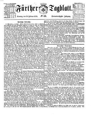 Fürther Tagblatt Sonntag 20. Februar 1870