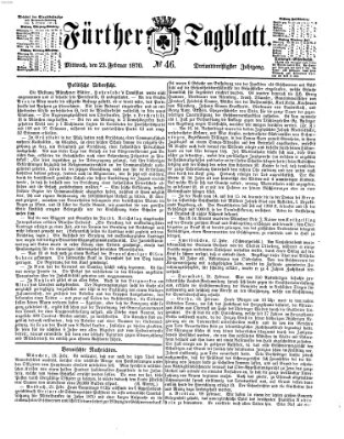 Fürther Tagblatt Mittwoch 23. Februar 1870