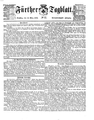 Fürther Tagblatt Samstag 12. März 1870