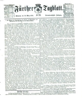 Fürther Tagblatt Mittwoch 23. März 1870