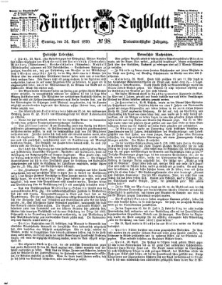 Fürther Tagblatt Sonntag 24. April 1870