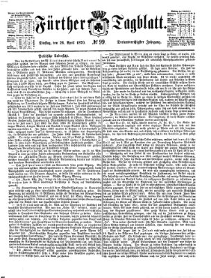 Fürther Tagblatt Dienstag 26. April 1870